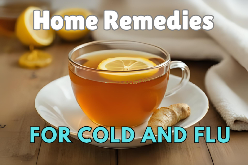 Cup of herbal tea with ginger and lemon for flu relief